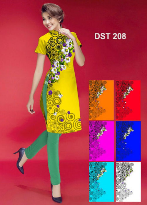 Vải áo dài cách tân in 3D mã số DST-208
