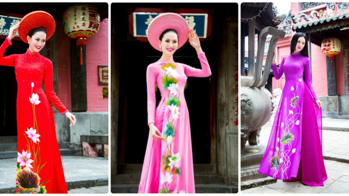 Bộ sưu tập áo dài hoa sen Duyên Việt